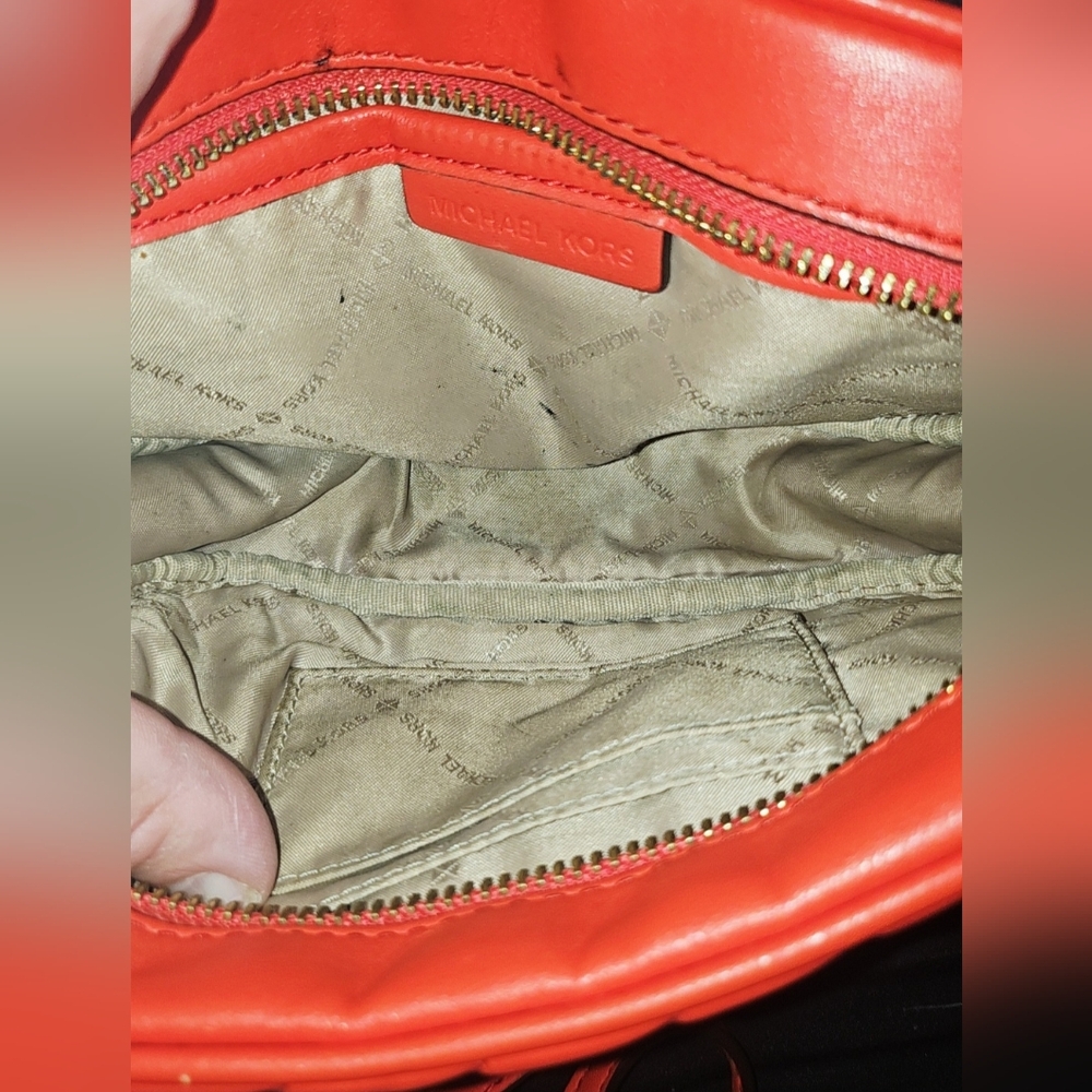 NWOT Authentic Michael Kors Hamilton Medium Satchel in Poppy Orange - Picture 13 of 15